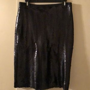 J Crew Black Sequin Skirt